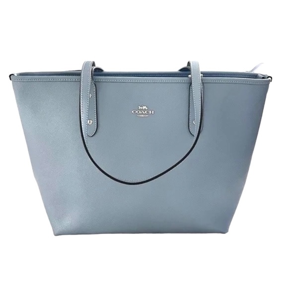 NWOT Coach Large City Zip Tote Cornflower Blue - Picture 1 of 8